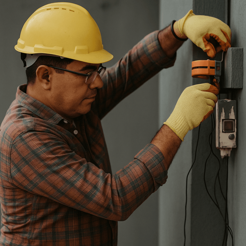 Eletricista em Venda Nova, Belo Horizonte (BH), realizando serviços.